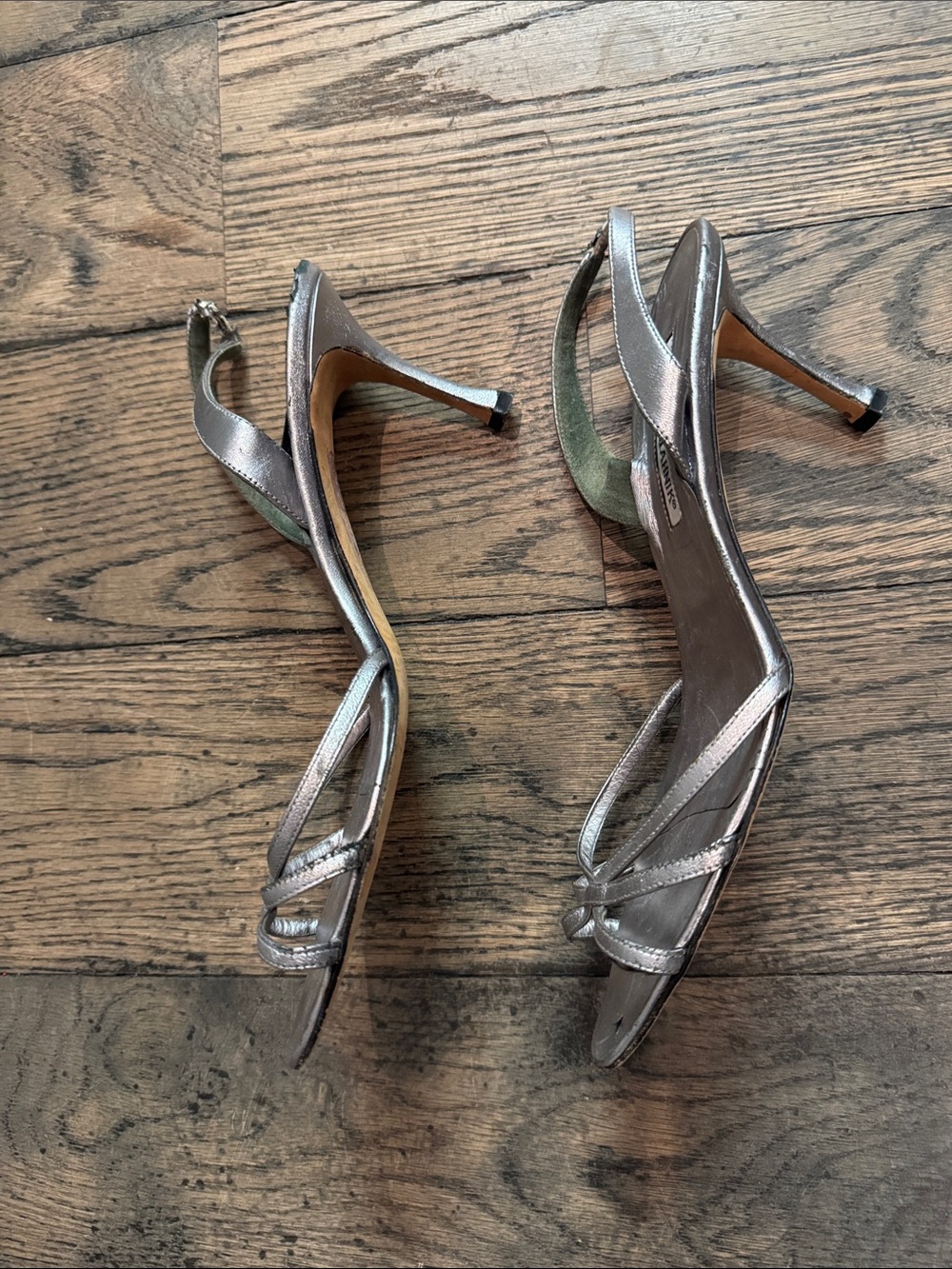 Silver manolo sandal - Picture 3 of 5
